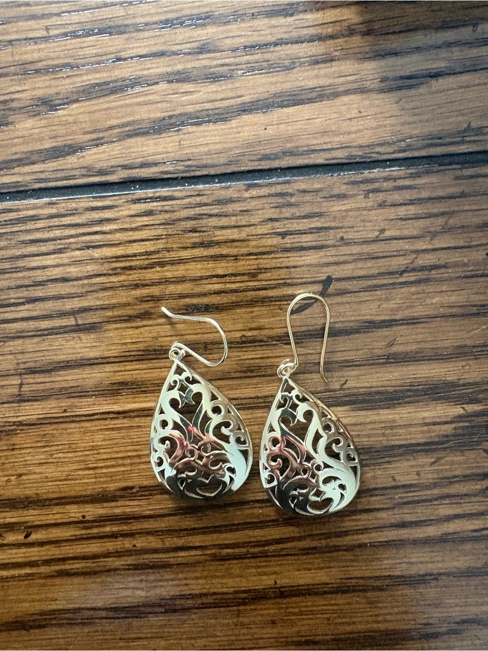 Ross-Simons Gold Filigree Teardrop Dangle Earrings